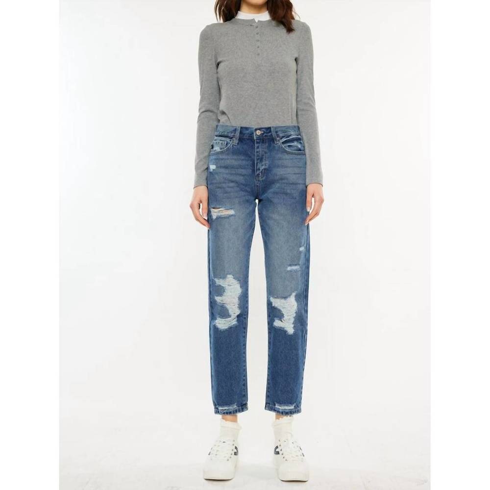 NEW KANCAN kerrigan ultra high rise mom jeans in blue